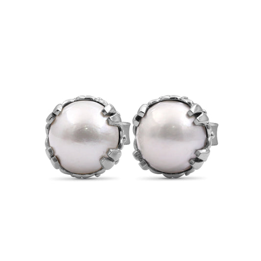 Pearlicious 12.00MM White Pearl Earring in Sterling Silver