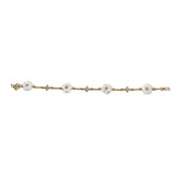 Colorbloom 14mm White Mother of Pearl Flower and White Diamond 0.35ct Bracelet in 18K Gold