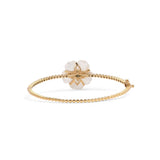Colorbloom 22mm White Mother of Pearl Flower and White Diamond 0.45ct Bangle in 18K Gold