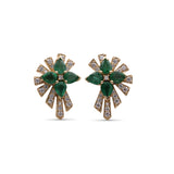 Sunray Emerald 2.20ct and Diamond 0.50ct Earring in 18K Gold