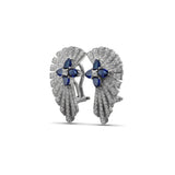 Sunray Sapphire 1.60ct and Diamond 1.25ct Earring in 18K Gold