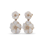 Colorbloom 14mm, 22mm White Mother of Pearl and White Diamond 0.18ct Earring in 18K Gold