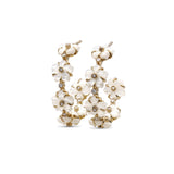 Colorbloom 8mm White Mother of Pearl Flower and White Diamond 0.25ct Earring in 18K Gold