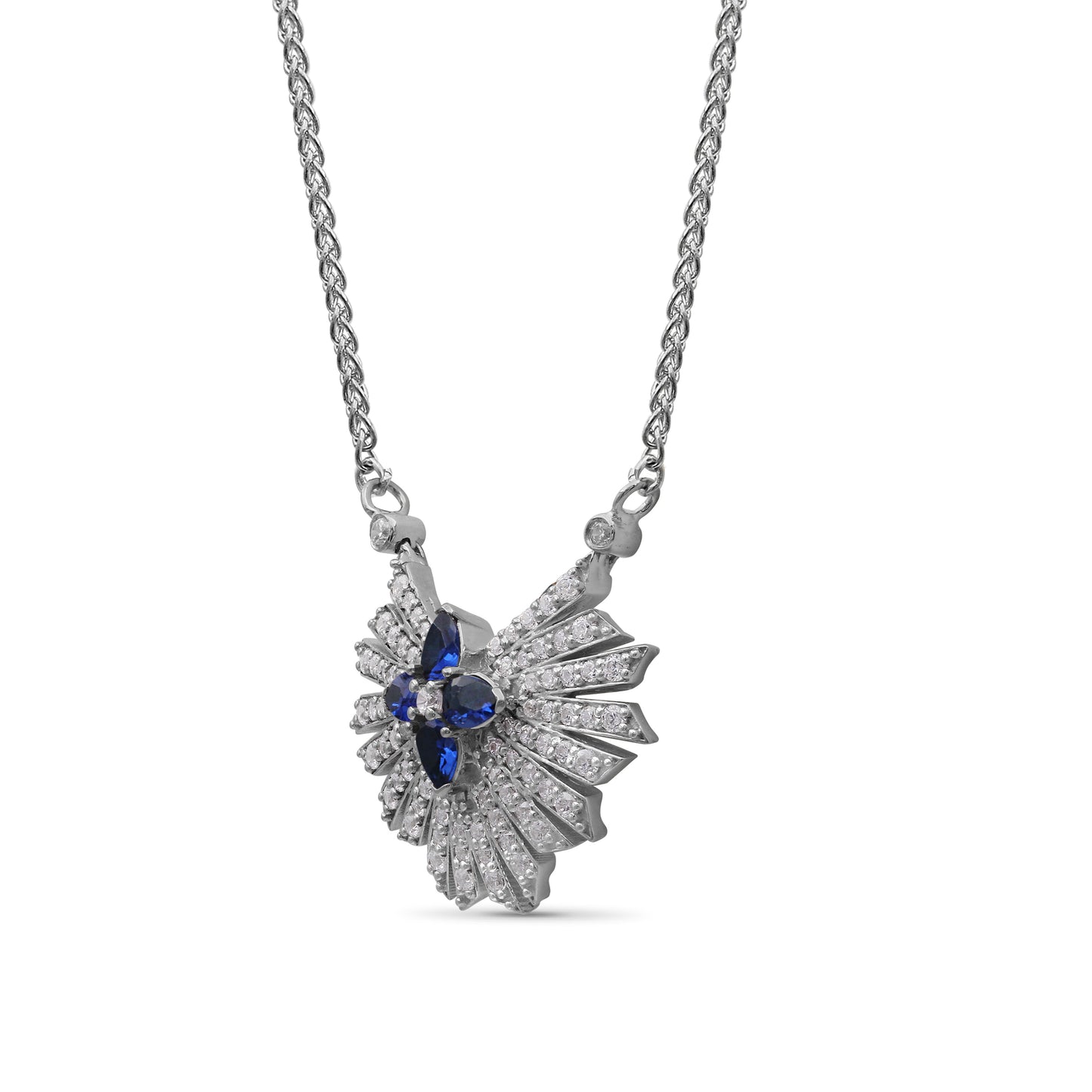 Sunray Sapphire 0.80ct and Diamond 0.85ct Pendant in 18K Gold