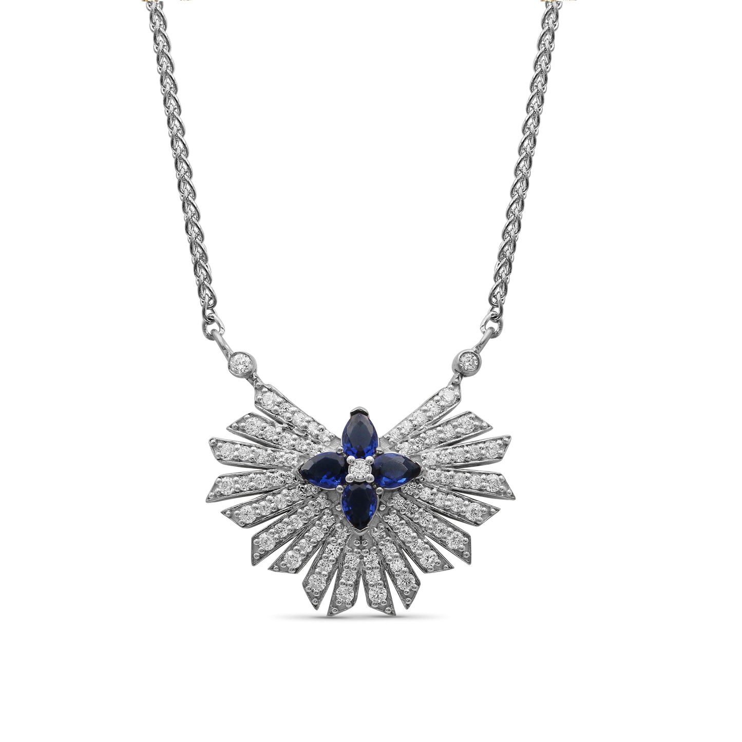 Sunray Sapphire 0.80ct and Diamond 0.85ct Pendant in 18K Gold