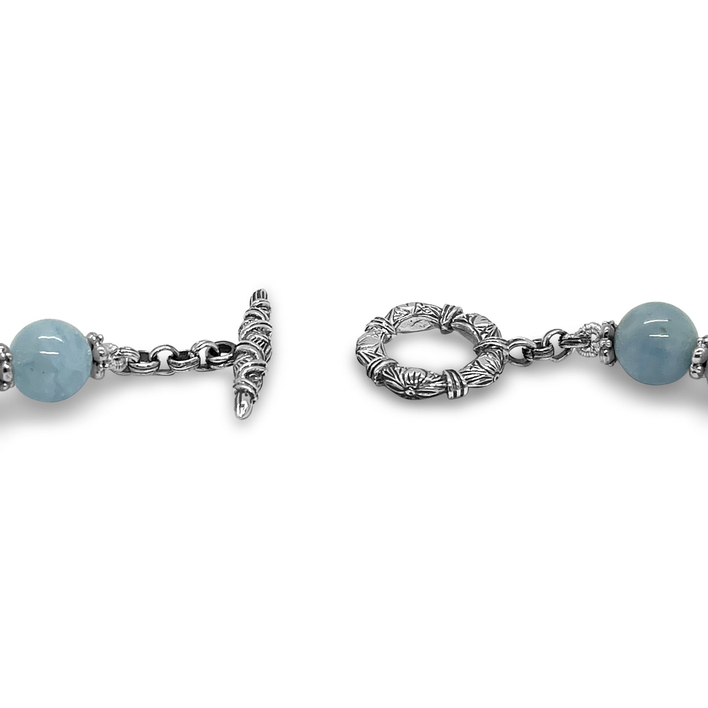 Garden of Stephen Aquamarine Bead Necklace in Sterling Silver