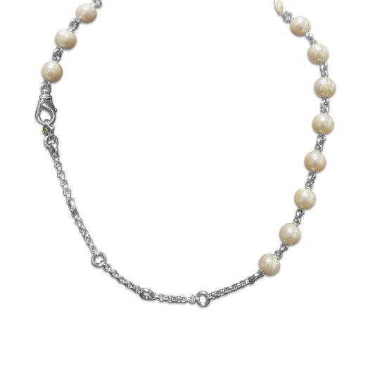 Pearlicious White Pearl Necklace in Sterling Silver