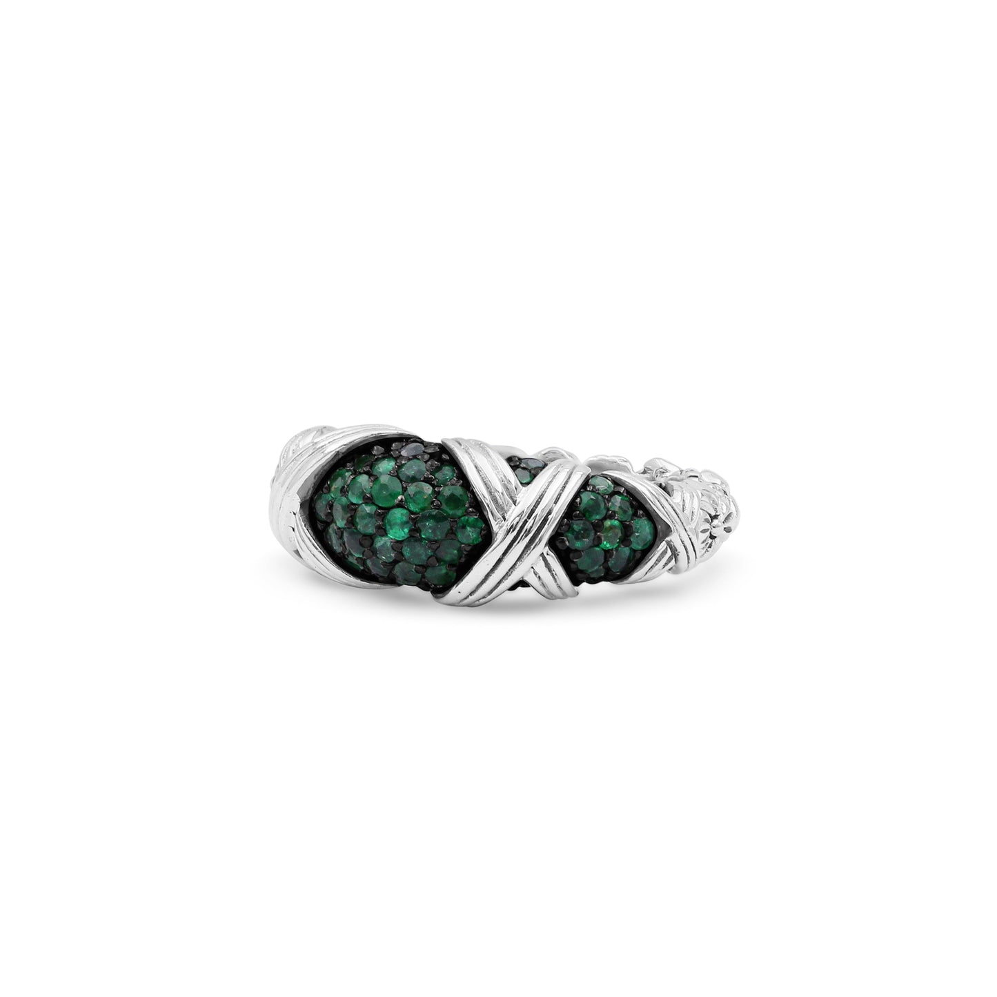 Garden of Stephen Emerald Ring in Sterling Silver