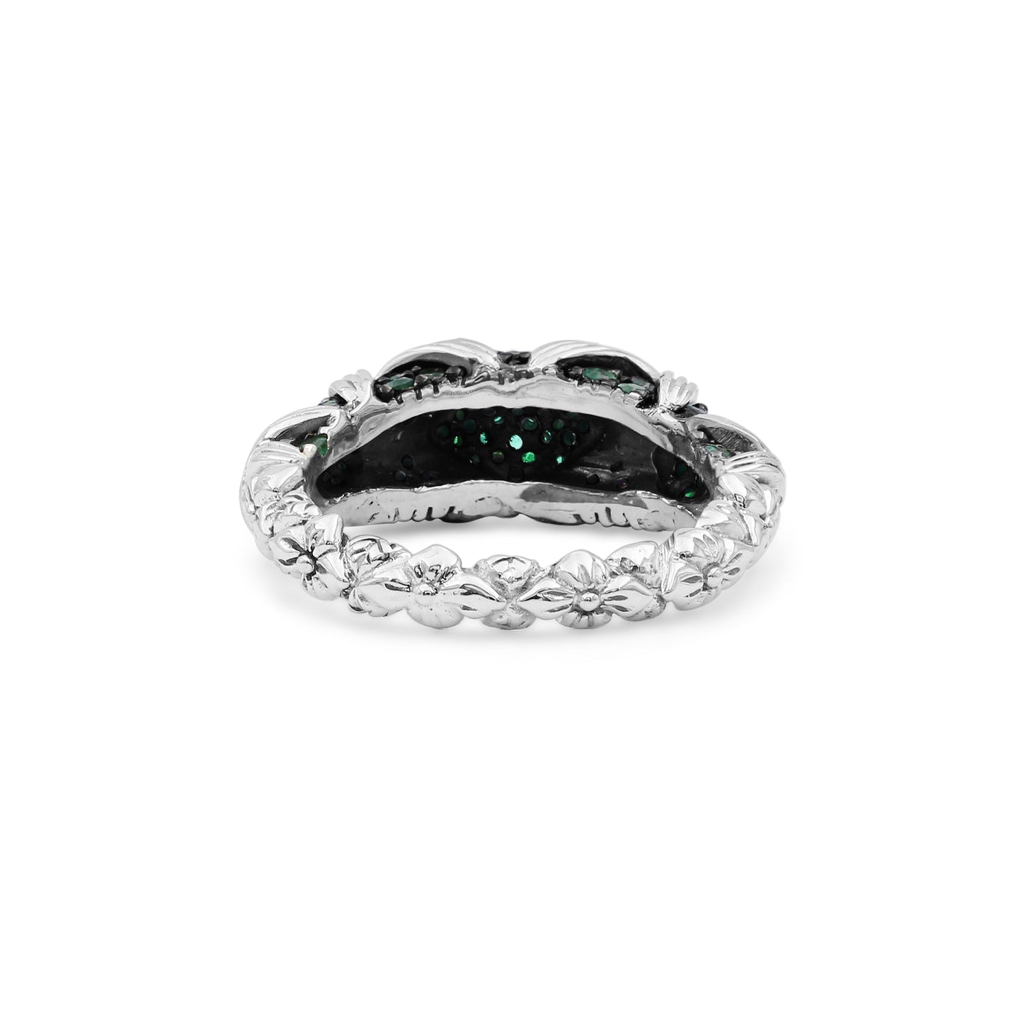 Garden of Stephen Emerald Ring in Sterling Silver