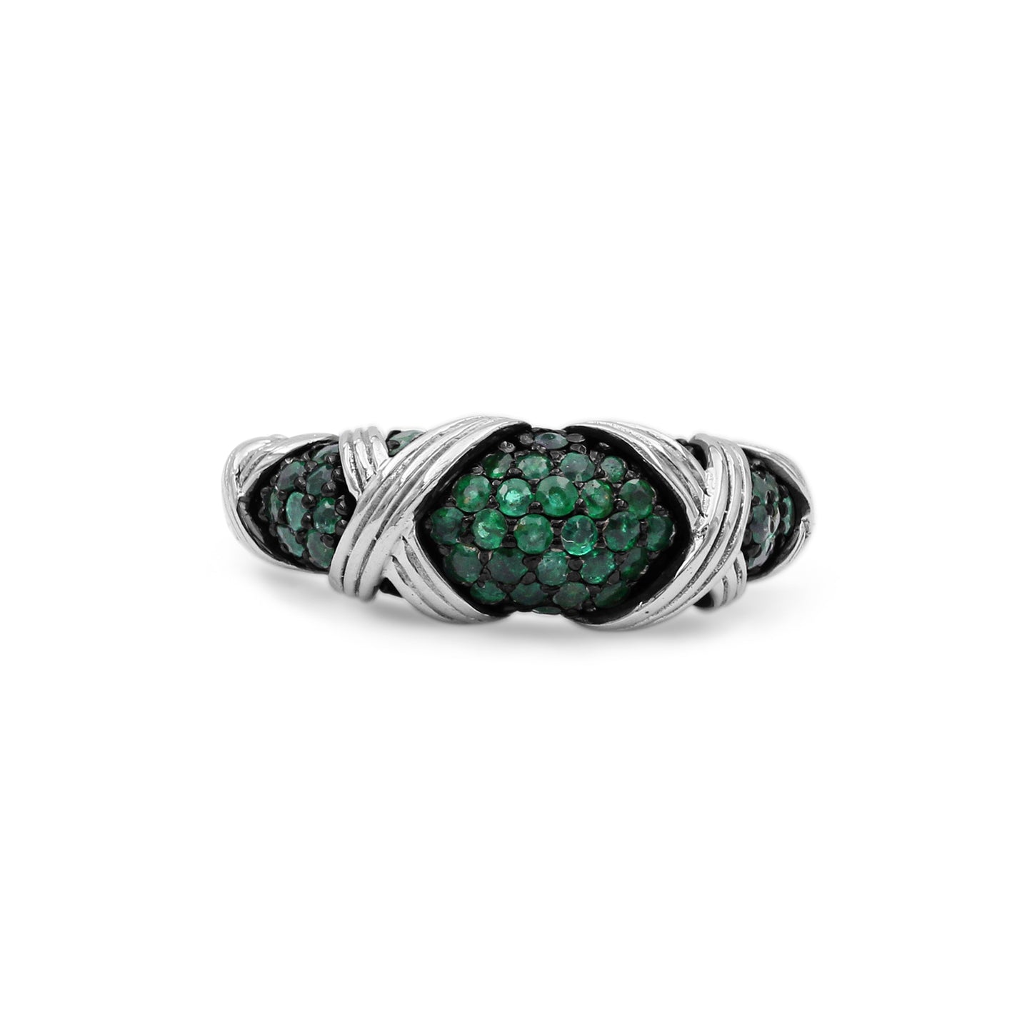 Garden of Stephen Emerald Ring in Sterling Silver