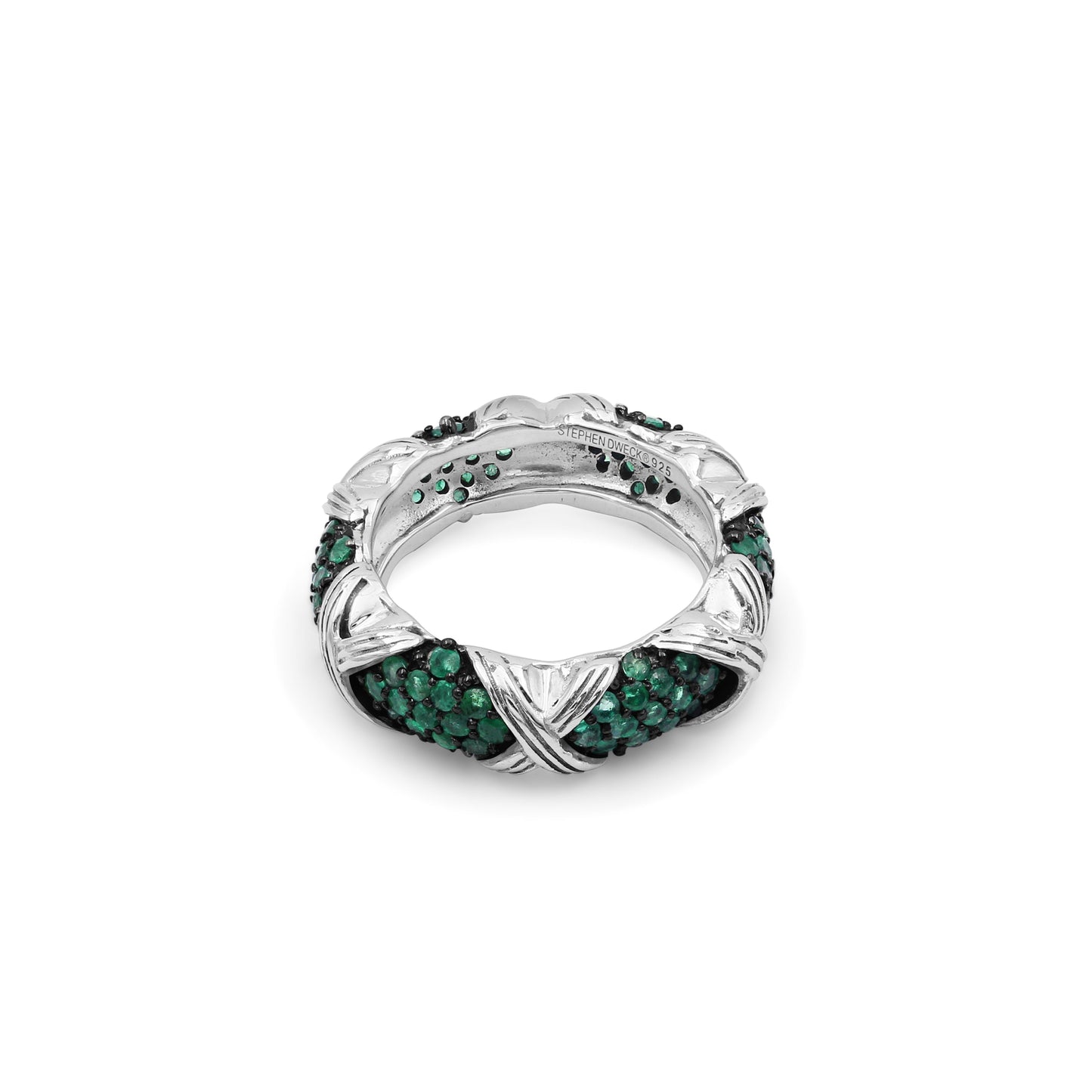 Garden of Stephen Emerald Pave Ring in Sterling Silver