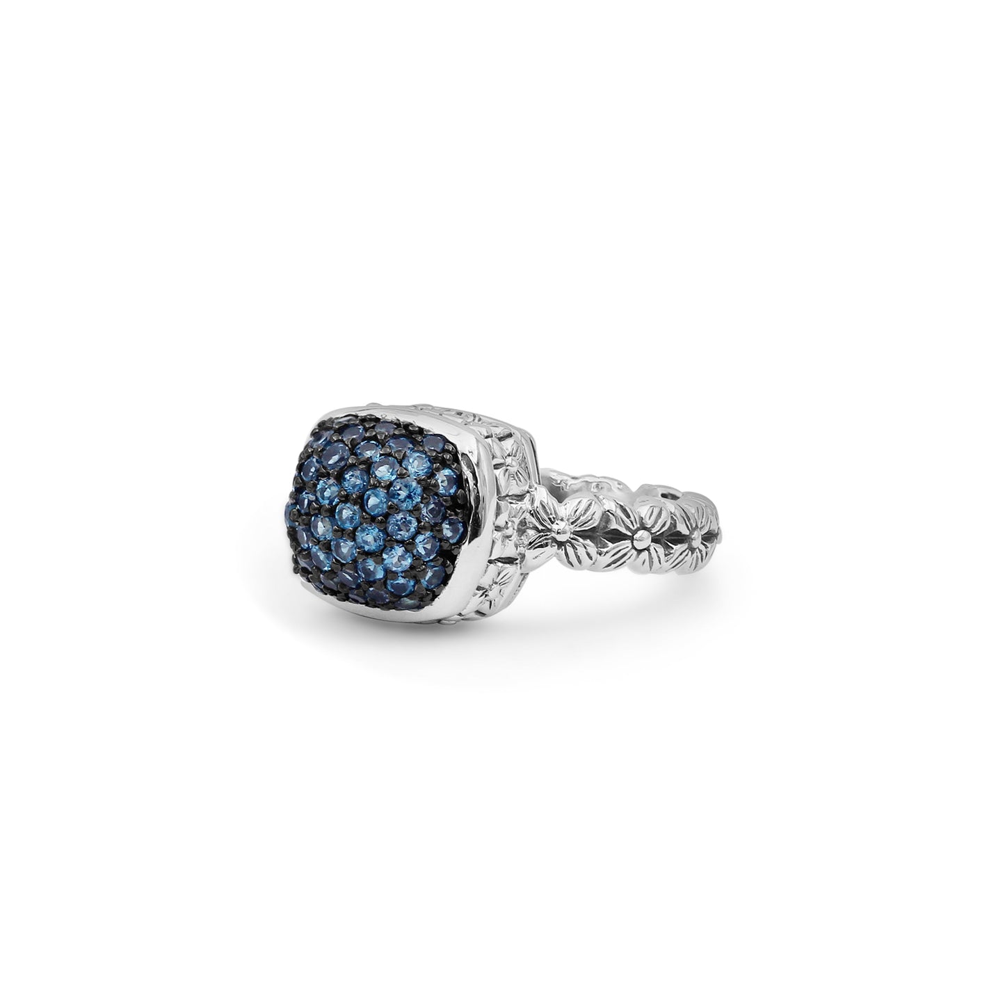 Garden of Stephen London Blue Topaz Ring in Sterling Silver