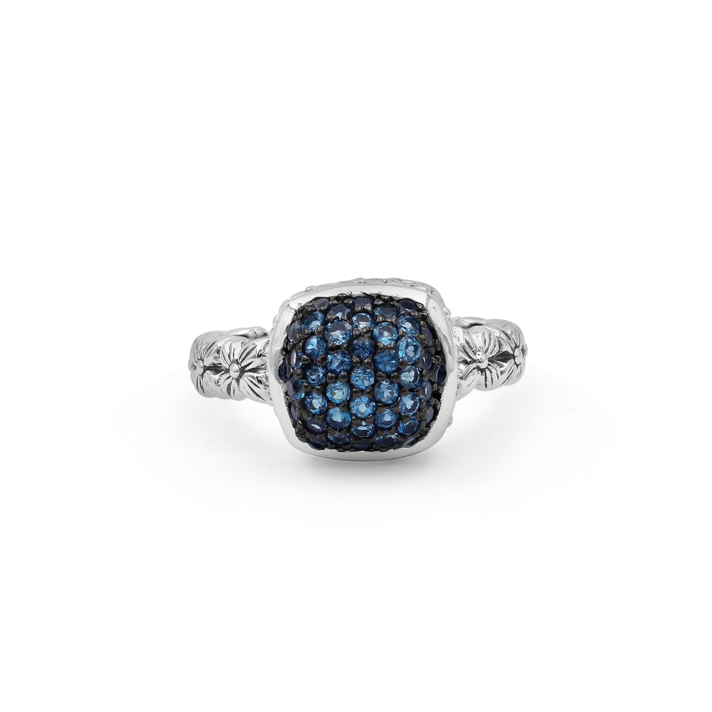 Garden of Stephen London Blue Topaz Ring in Sterling Silver