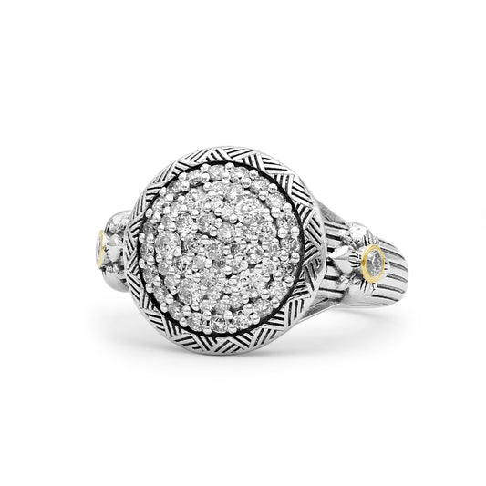 Garden Of Stephen 0.75ct White Diamond Ring in Sterling Silver with 18K Gold