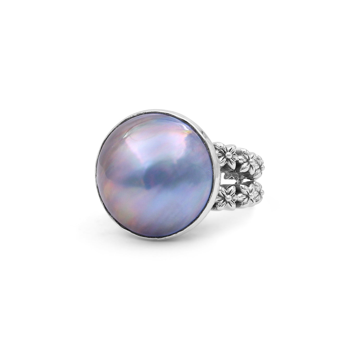 Pearlicious Silver Mabe Ring in Sterling Silver