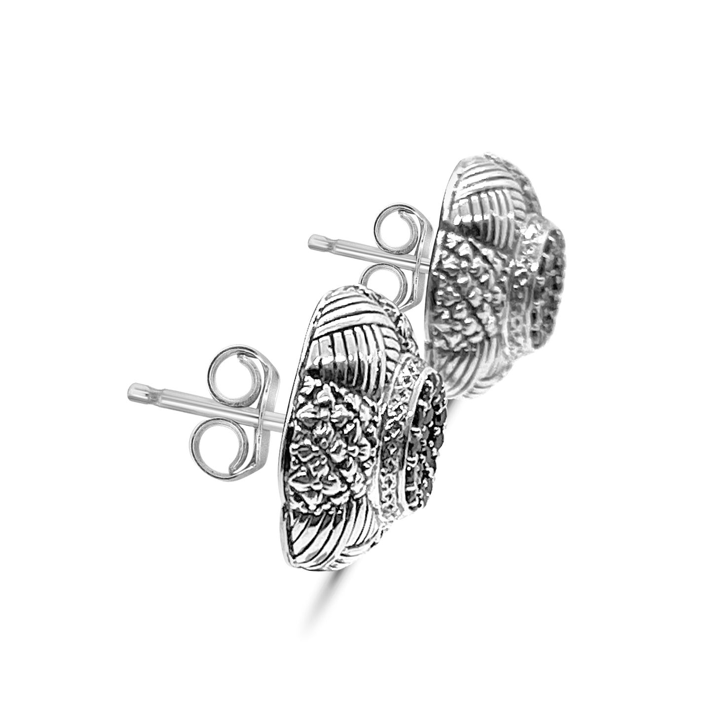 Kyoto Black Diamond 1.00ct Earrings in Sterling Silver