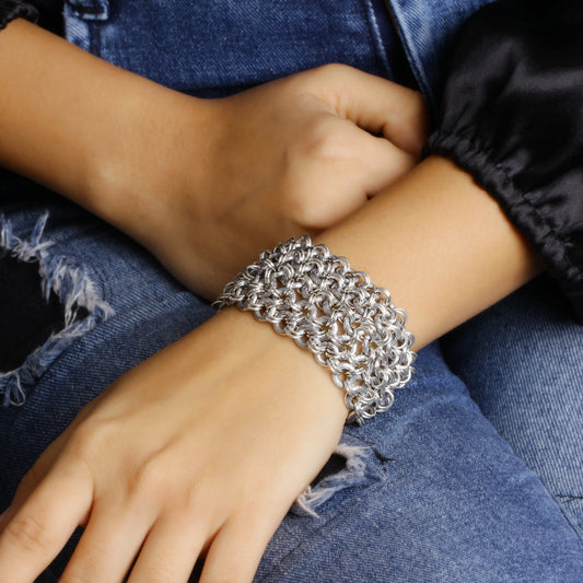 Orogento 6 Strand Hand Weave Sterling Silver Bracelet