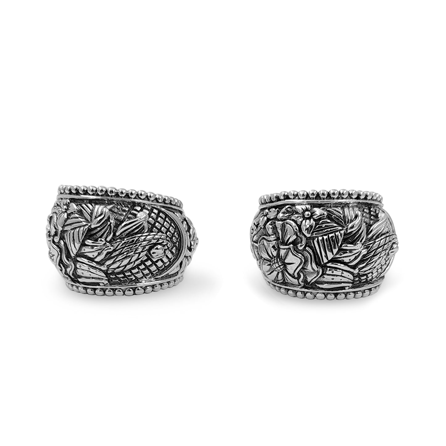 Kyoto Hand Manipulated and Signature Engraved Sterling Silver Earrings
