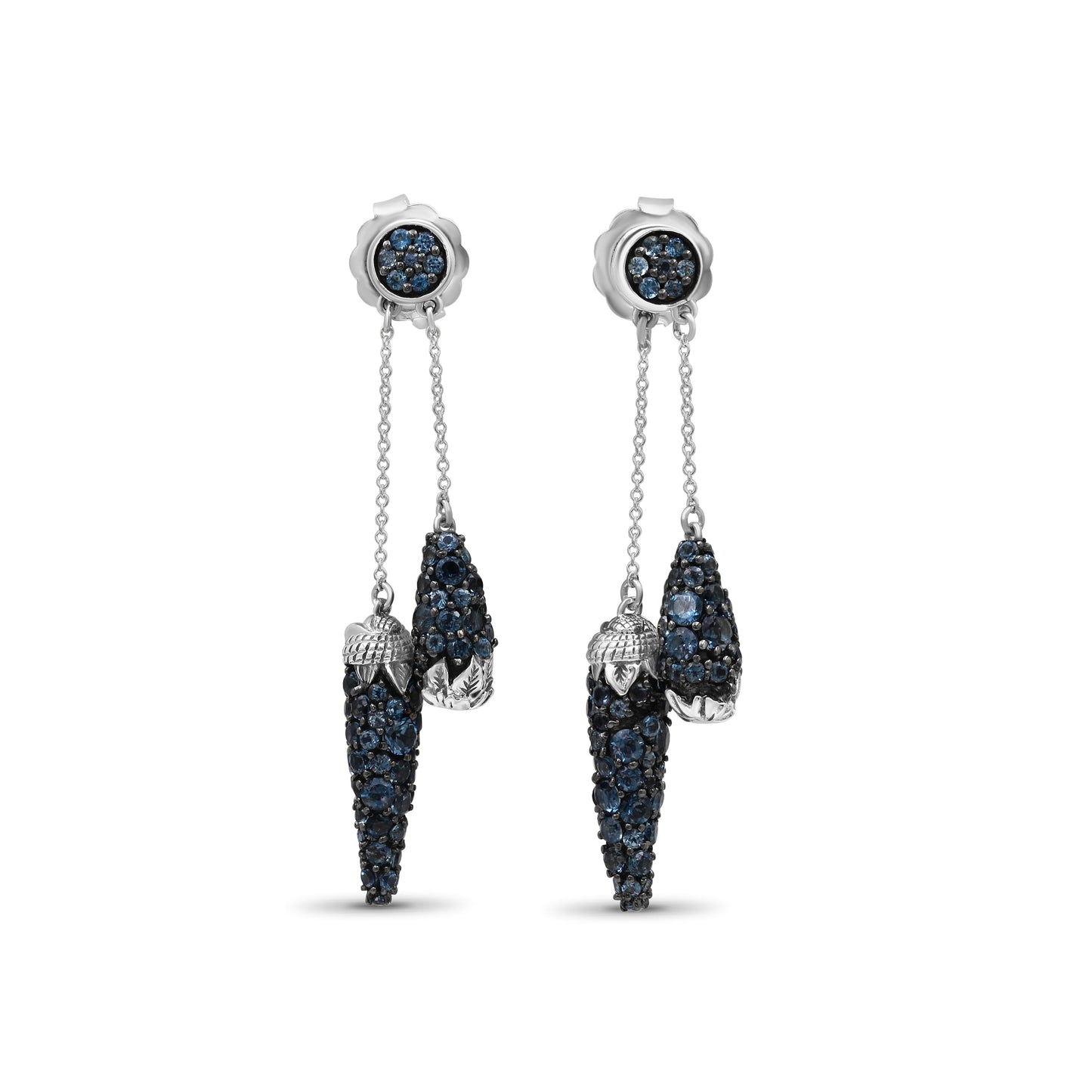 Garden of Stephen London Blue Topaz Drop Earring in Sterling Silver
