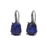 Galactical Labradorite Over Lapis and Champagne Diamond in Sterling Silver
