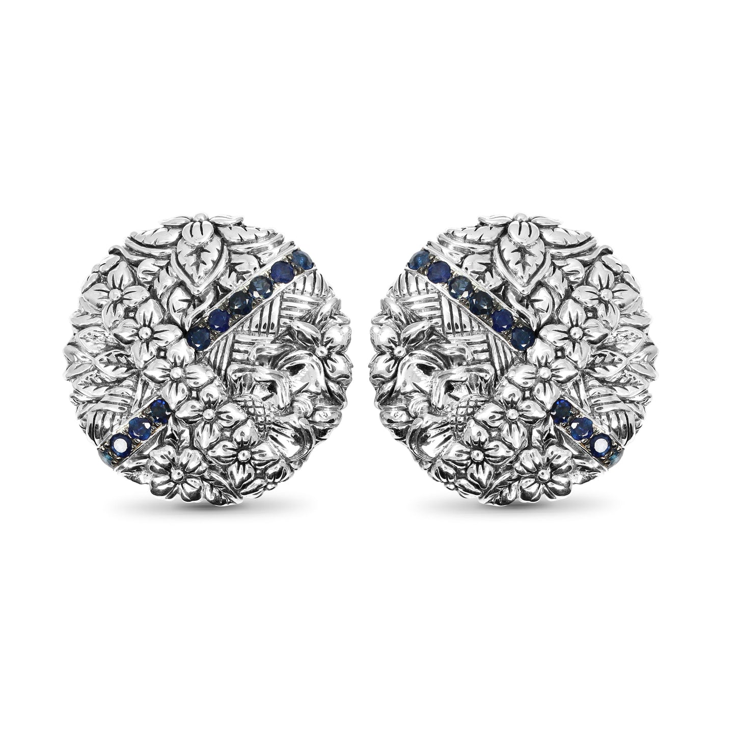 Kyoto Blue Sapphire 0.75ct Earrings in Sterling Silver