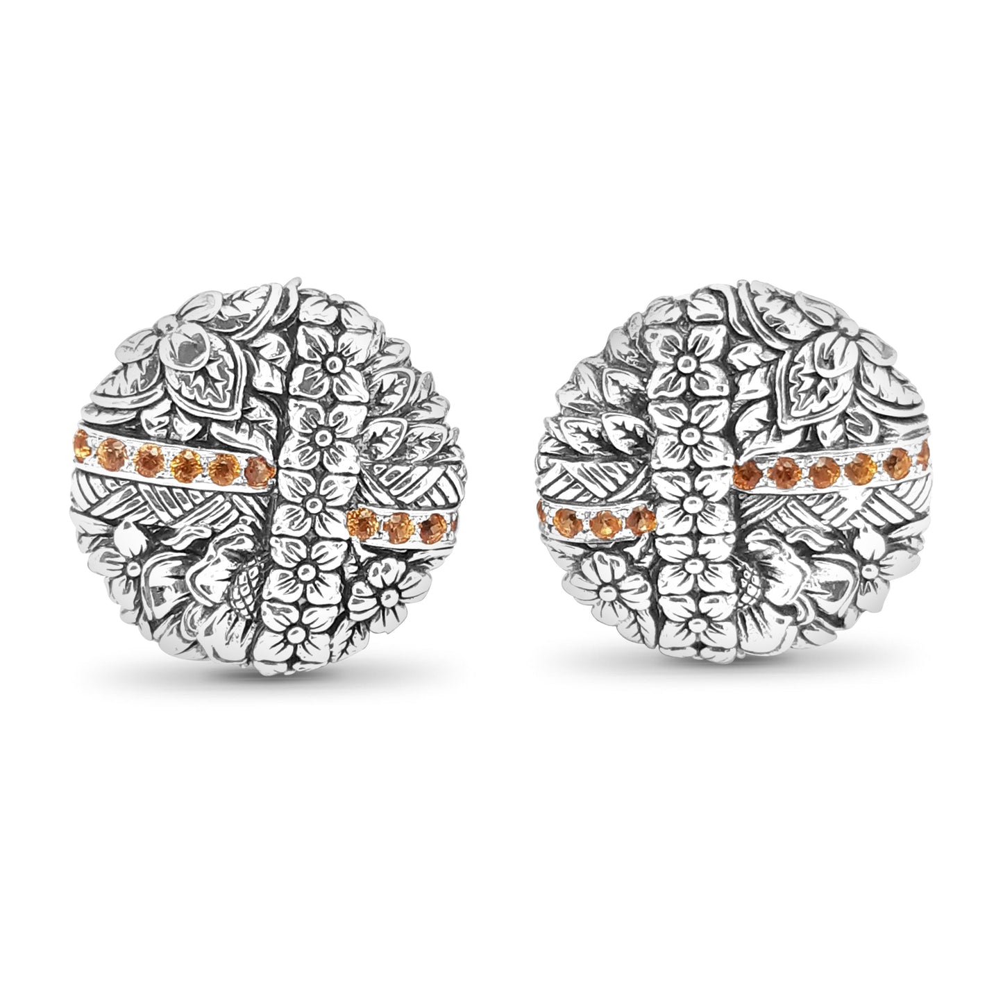 Kyoto Orange Sapphire 0.90ct Earrings in Sterling Silver