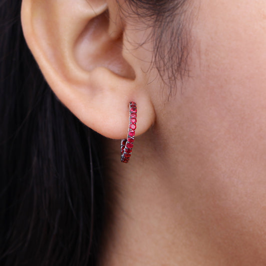 Kyoto Ruby 1.85ct Earrings in Sterling Silver
