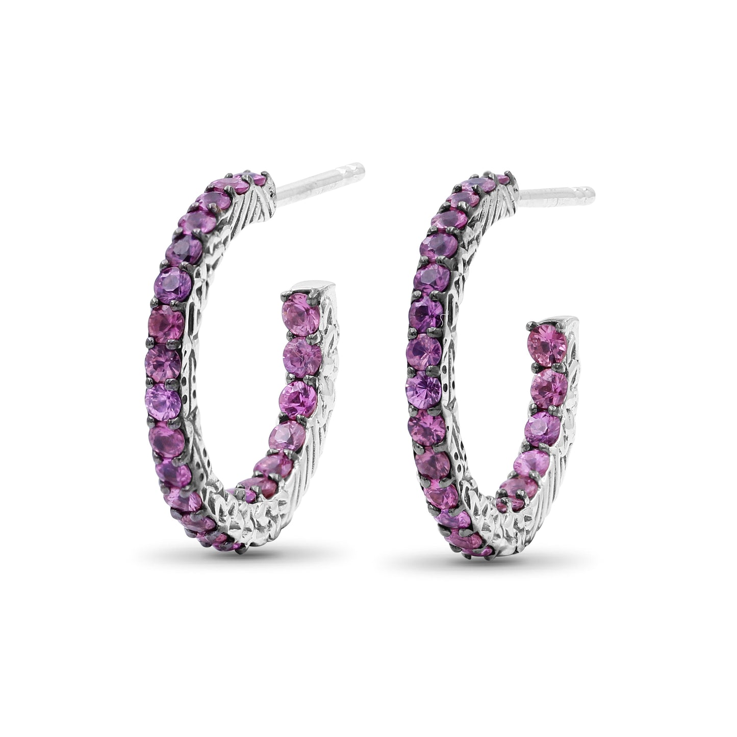 Kyoto 1.90ct Pink Sapphire Earrings in Sterling Silver