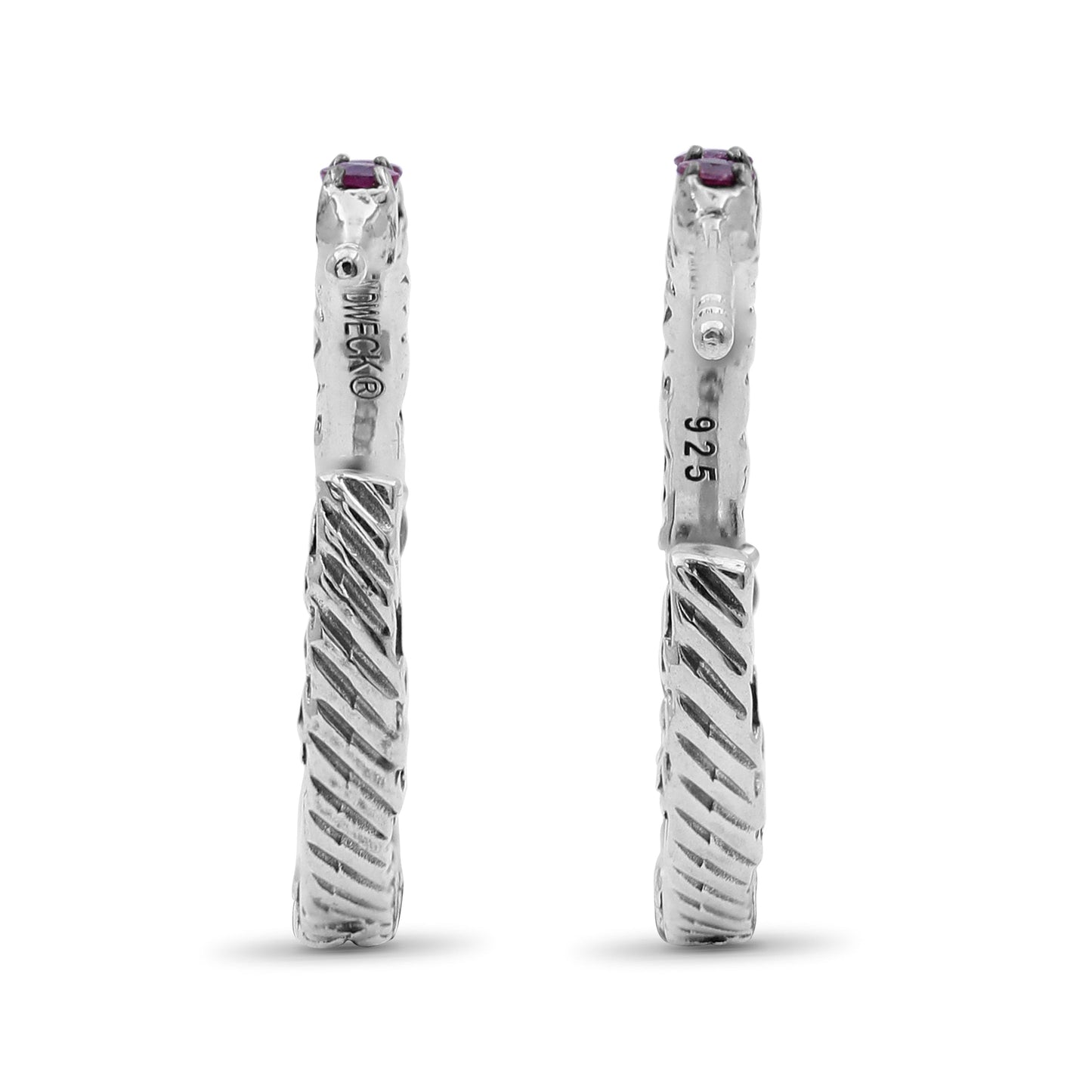 Kyoto 1.90ct Pink Sapphire Earrings in Sterling Silver