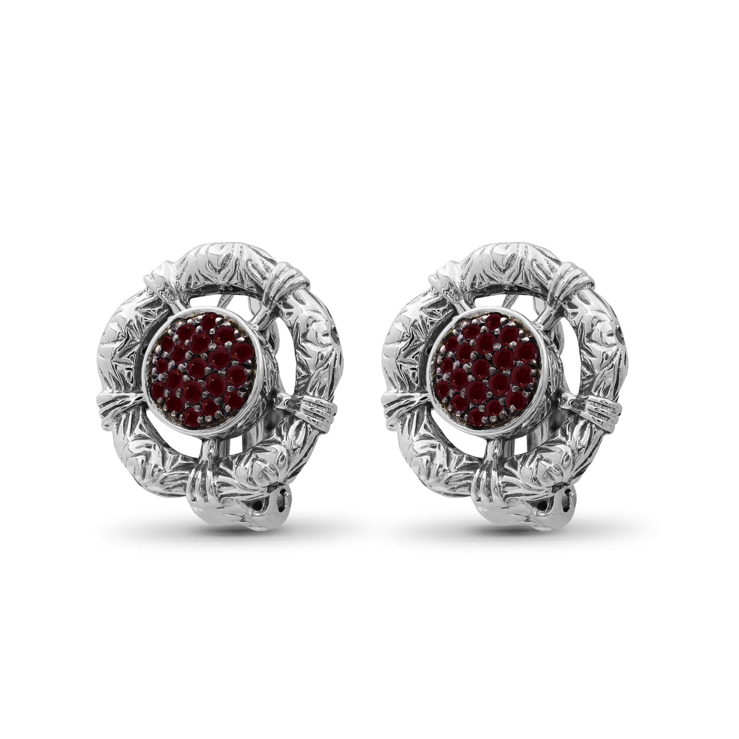 Kyoto Ruby Earring in Sterling Silver