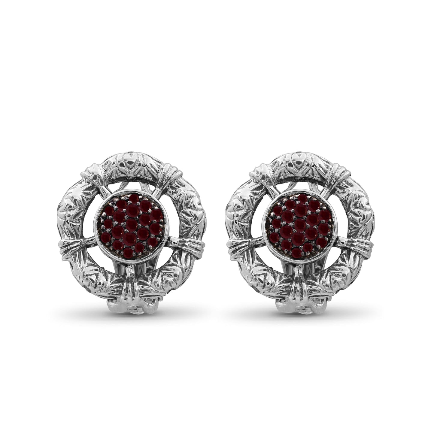 Kyoto Ruby Earring in Sterling Silver