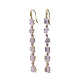 Luxury Galactical Lavender Moon Quartz and Diamond 0.35ct Earrings in 18K Gold
