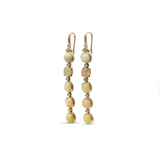 Luxury Opal 9ct and Diamond 0.30ct Earring in 18K Gold