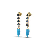Luxury London Blue Topaz 5.2ct Turquoise 11ct and Diamond 0.10ct Earring in 18K Gold