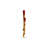 Luxury Hand Carved Coral Pin in 18K Gold