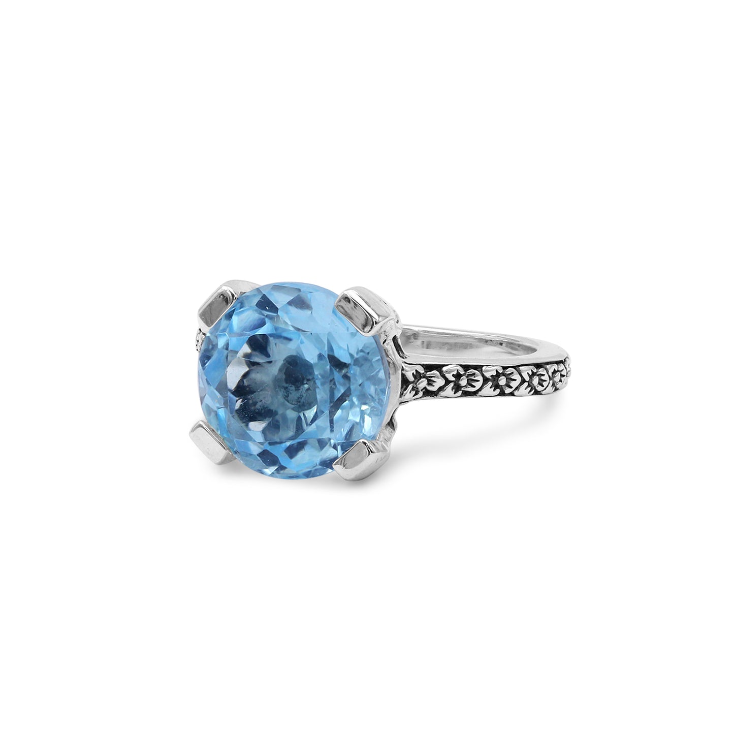 Blue Topaz Ring in Sterling Silver