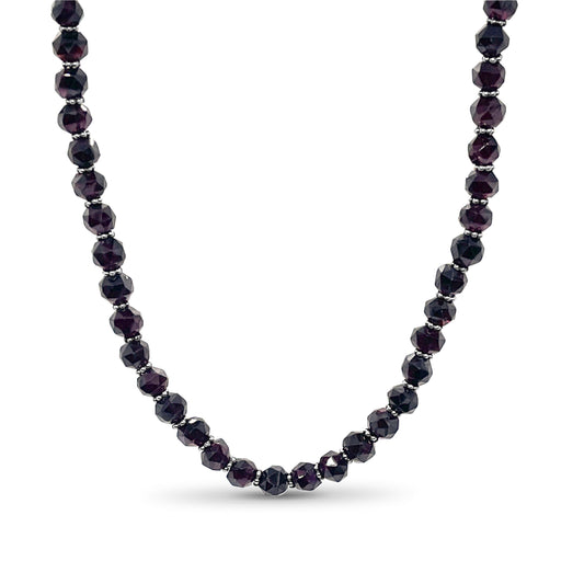 Garden of Stephen Faceted Garnet Necklace in Sterling Silver