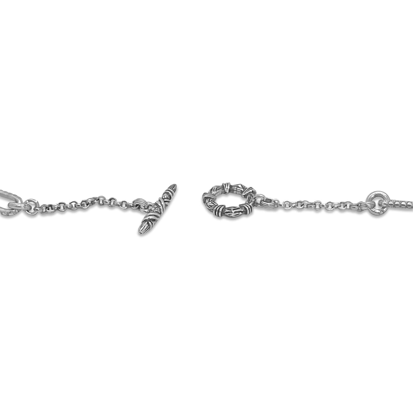 Garden of Stephen Green Agate Link Chain Necklace in Sterling Silver