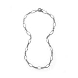 Orogento Hand Manipulated Signature Detailed Sterling Silver Chain Link Necklace