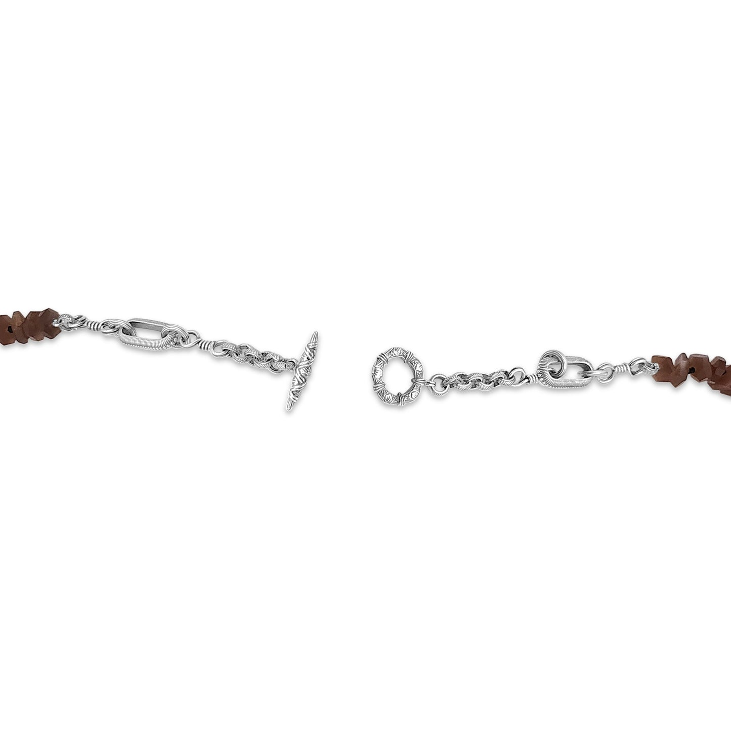 Terraquatic Natural Pearls , Garnet, Moonstone, Floorite, Adventurine Sterling Silver Necklace