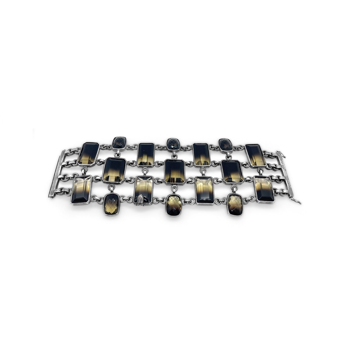 One of a Kind Phantom Quartz Bracelet in Sterling Silver