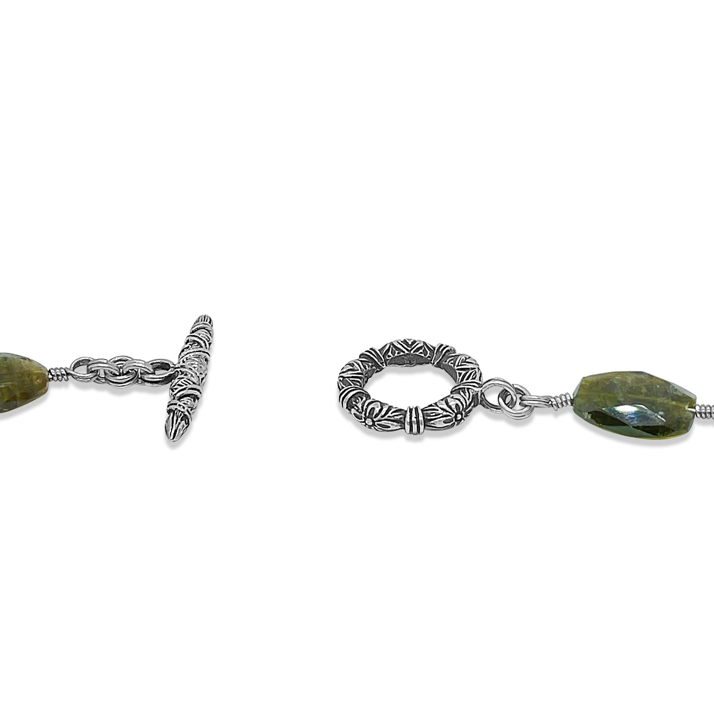 One of a Kind Faceted Tourmaline and Pearl Necklace in Sterling Silver