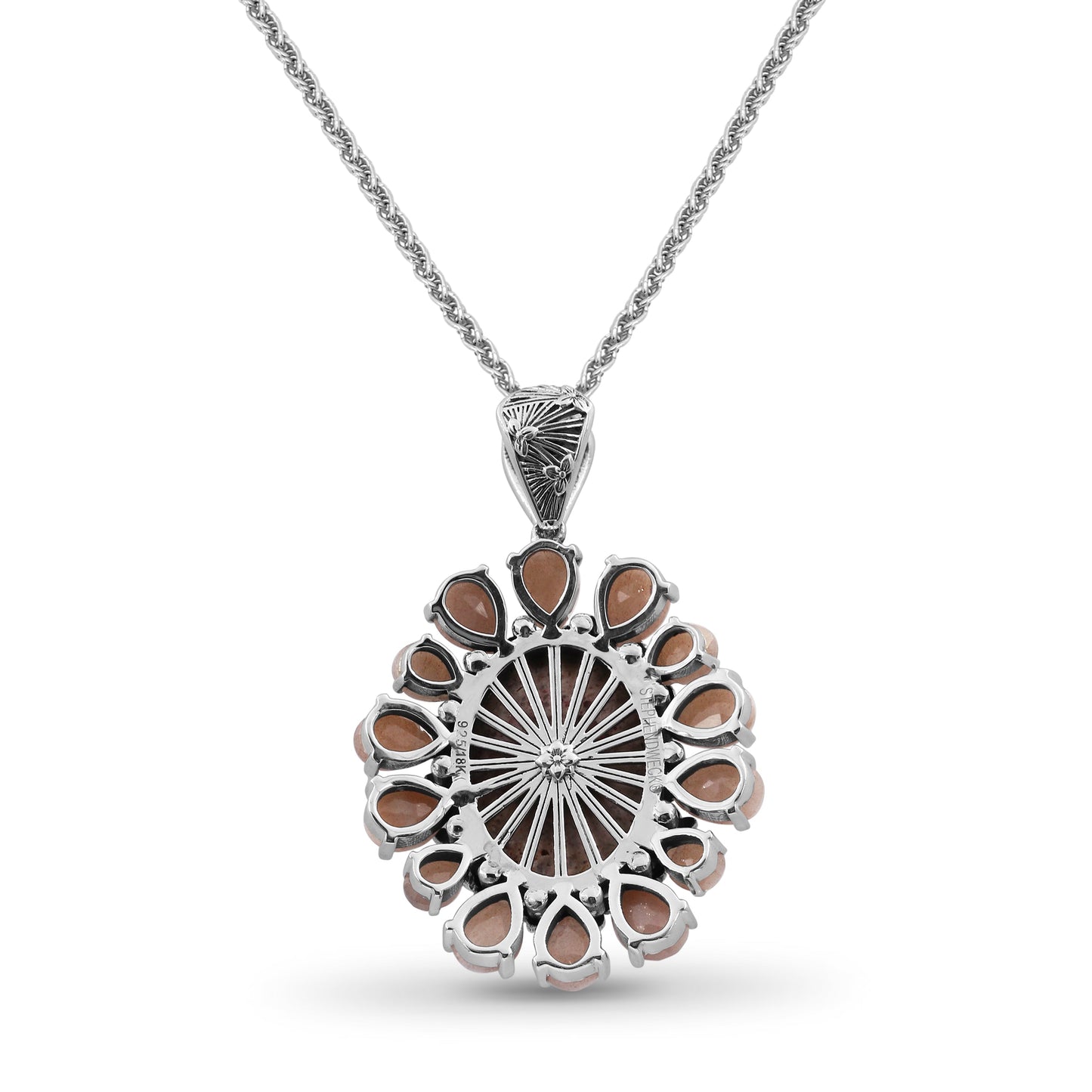 One of a Kind Opal and Jasper Pendant in Sterling Silver with 18K Gold Adam