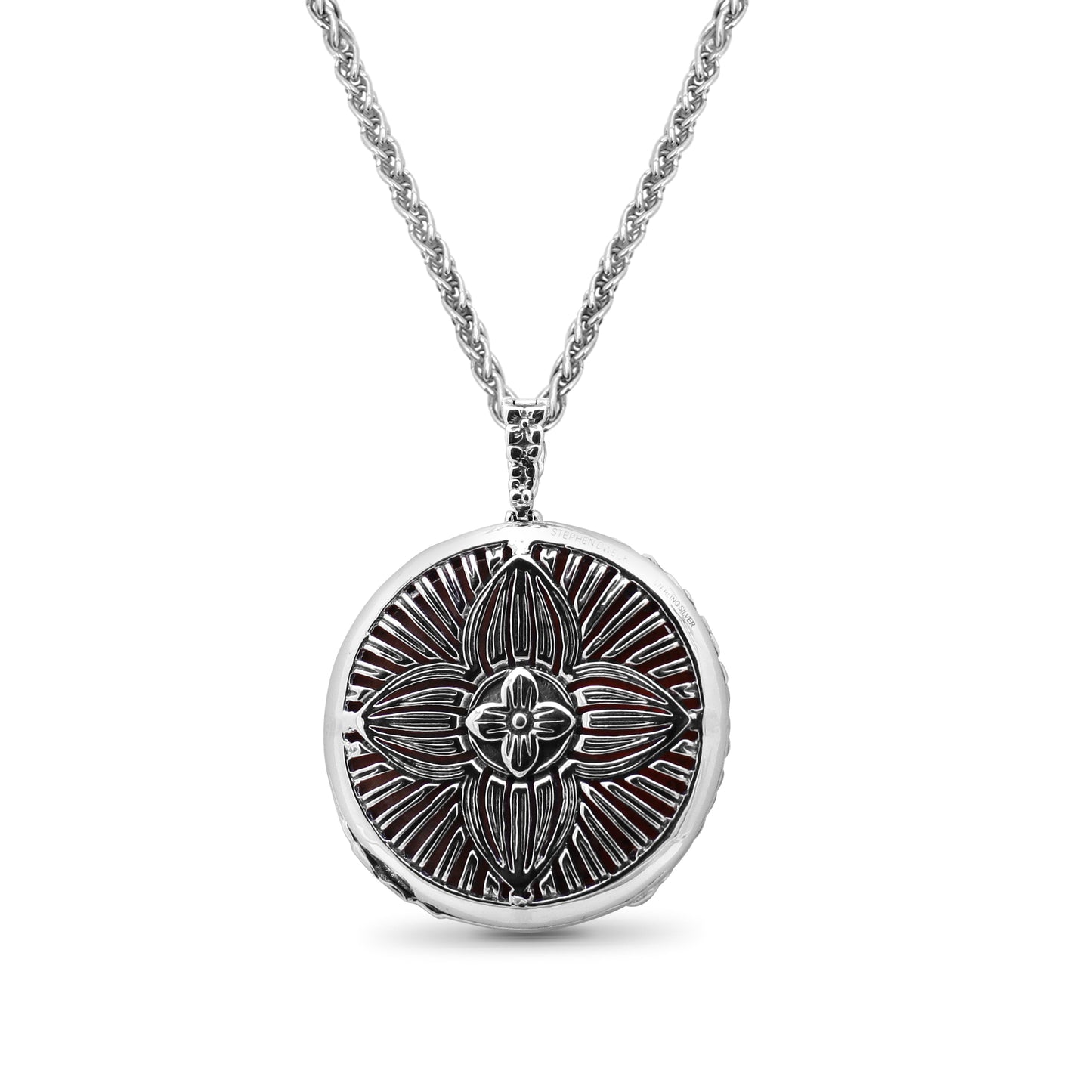 Garden of Stephen Rhodochrosite Reversible Pendant in Sterling Silver