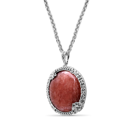 Garden of Stephen Rhodochrosite Reversible Pendant in Sterling Silver