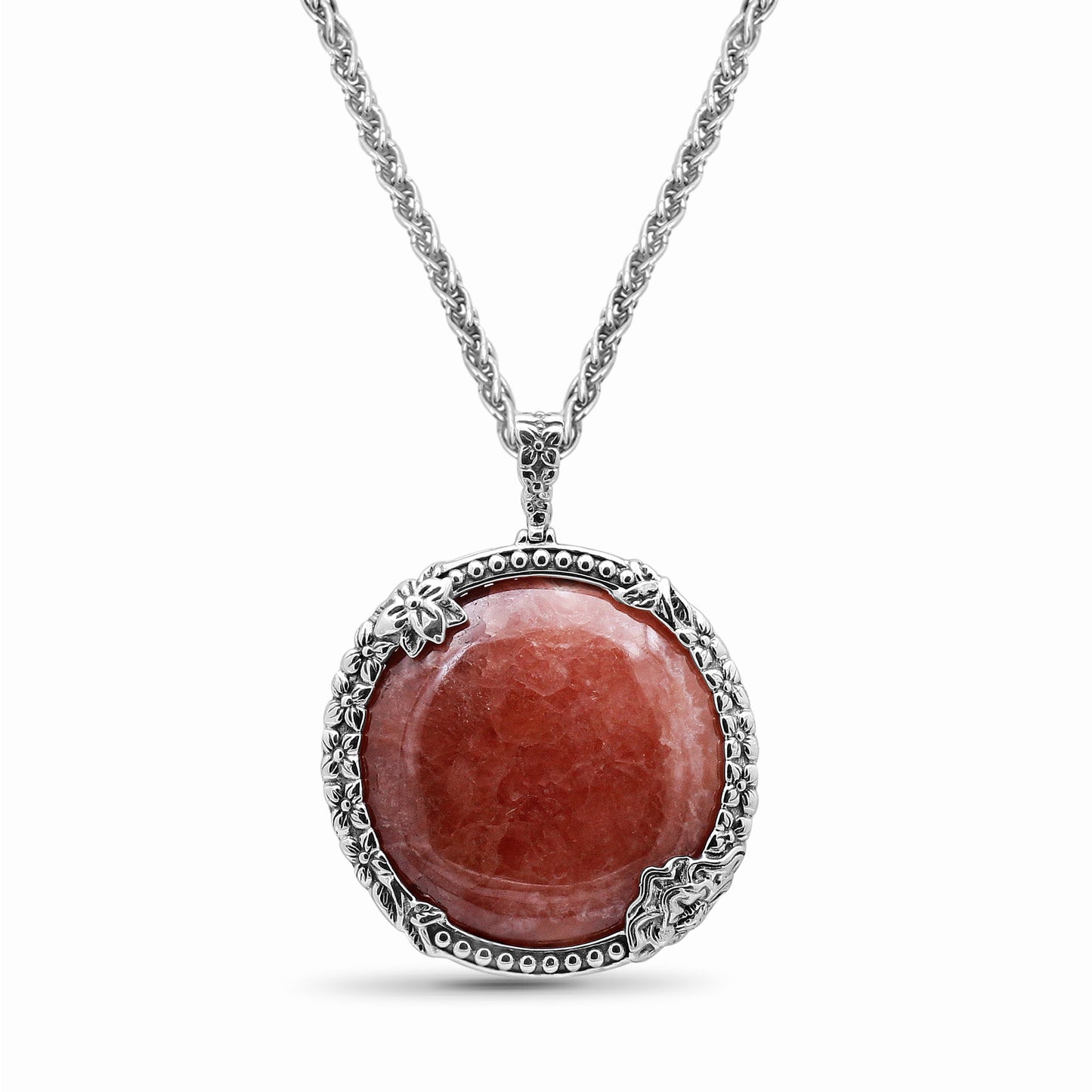 Garden of Stephen Rhodochrosite Reversible Pendant in Sterling Silver