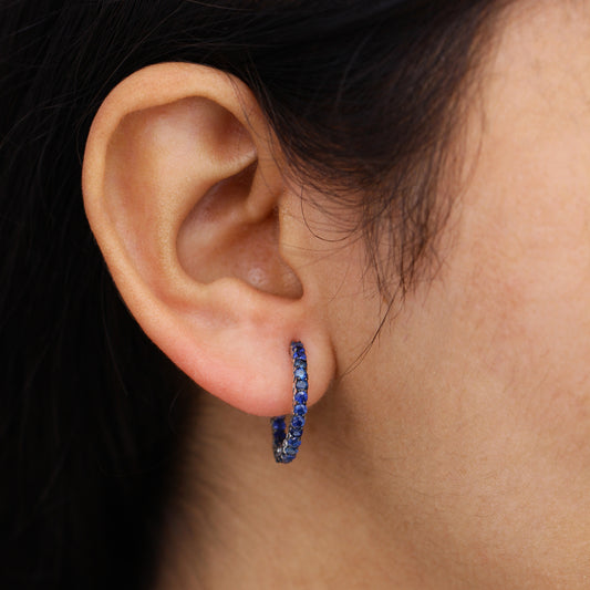 Kyoto Blue Sapphire 1.85ct Earrings in Sterling Silver