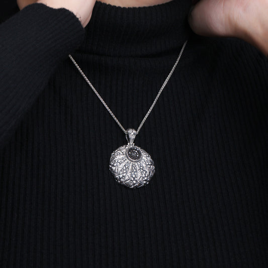 Kyoto Black Diamond 0.50ct Pendant in Sterling Silver