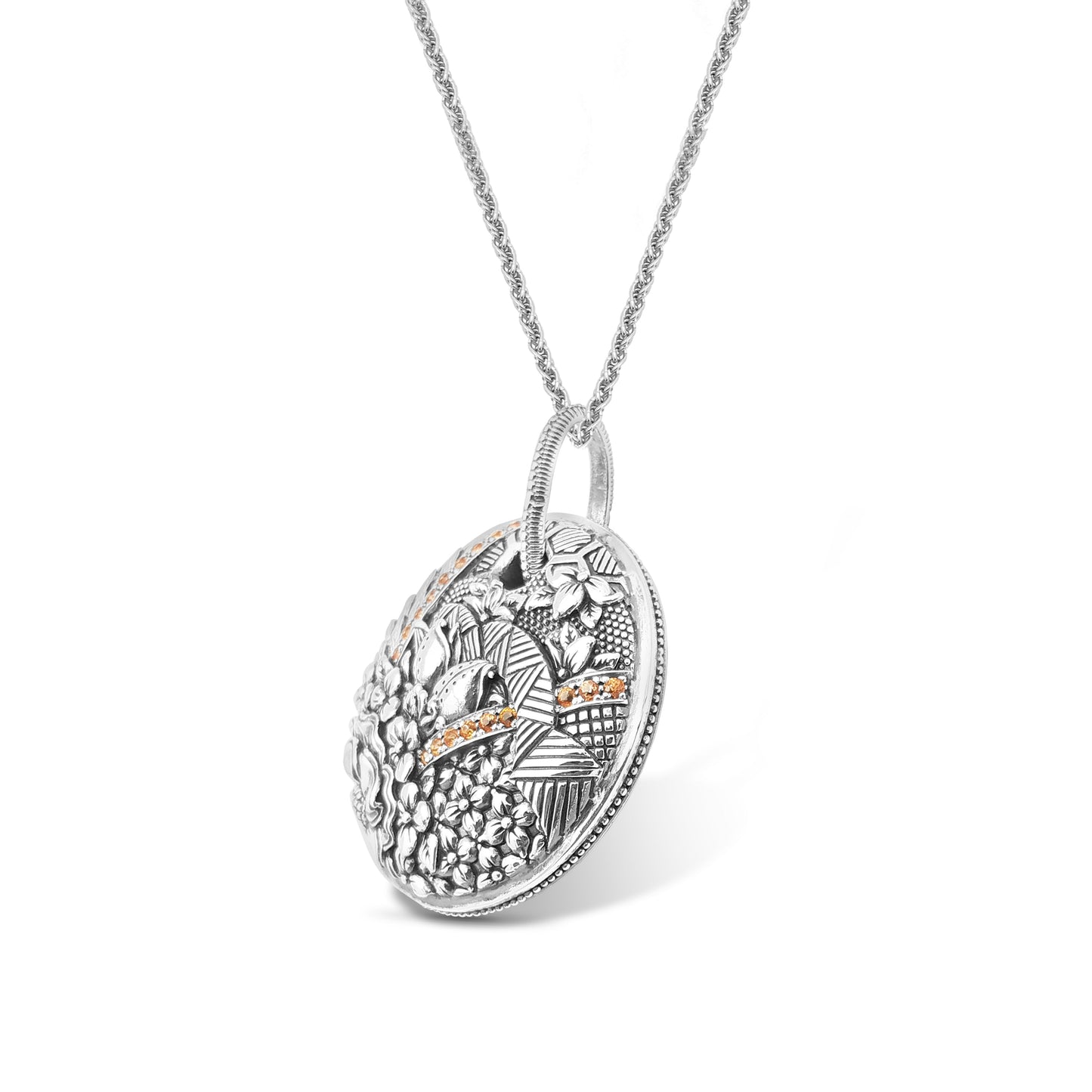 Kyoto Orange Sapphire 0.65ct Pendant in Sterling Silver