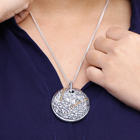 Kyoto Orange Sapphire 0.65ct Pendant in Sterling Silver